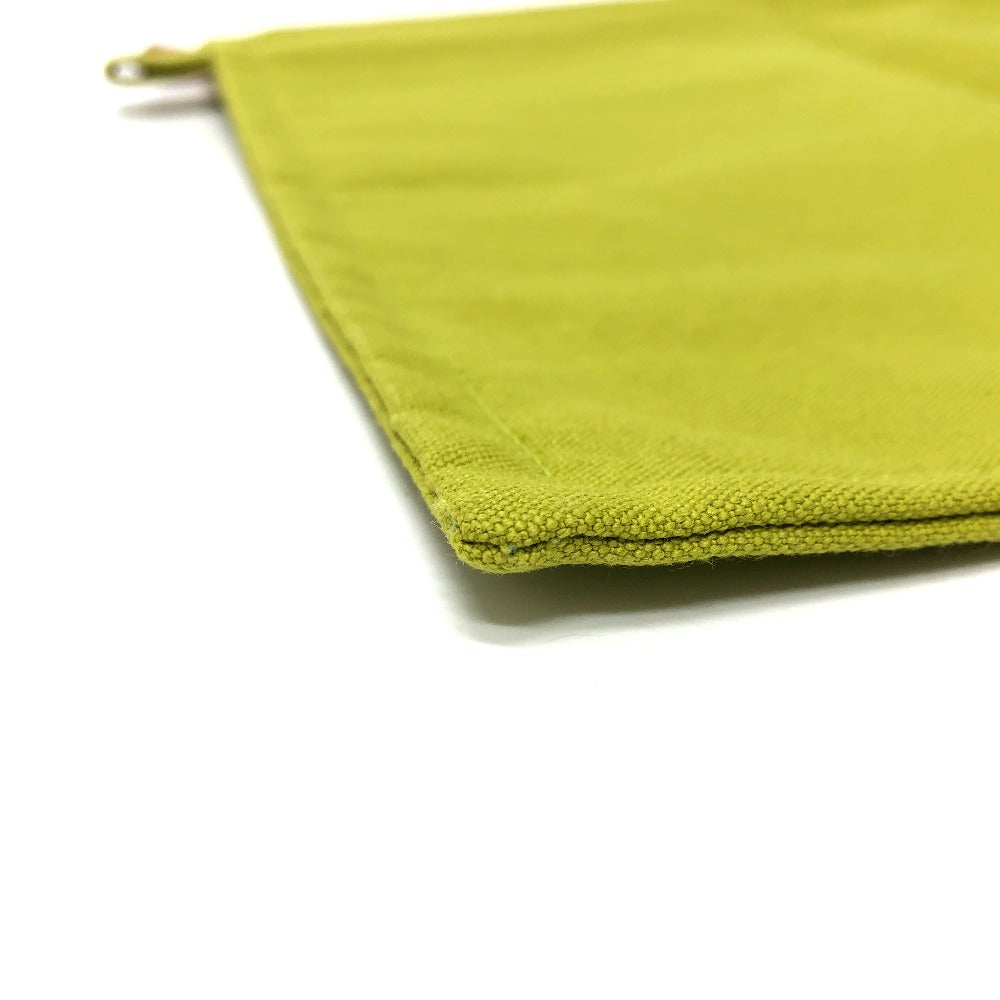 HERMES Pouch canvas Green type Large