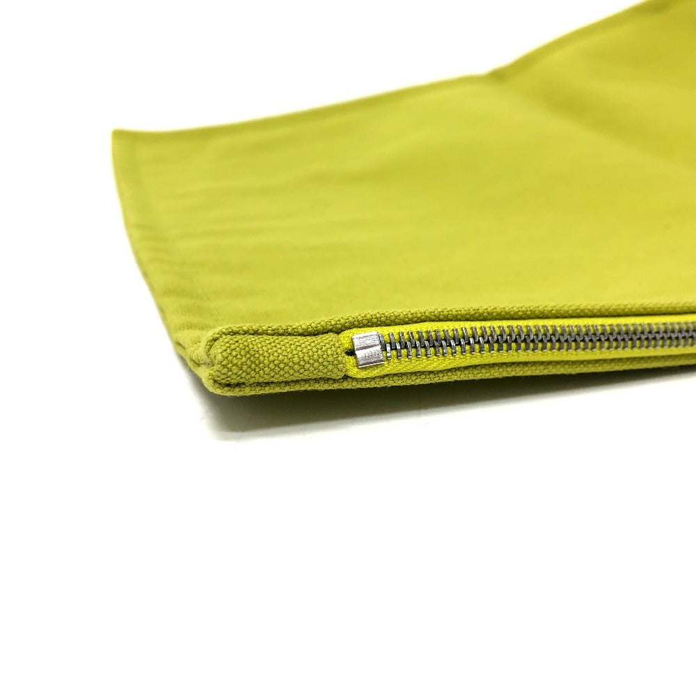 HERMES Pouch canvas Green type Large