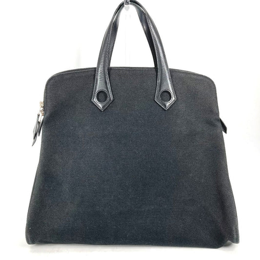 HERMES Tote Bag Toile H, Leather black Sacquibou PM mens Used