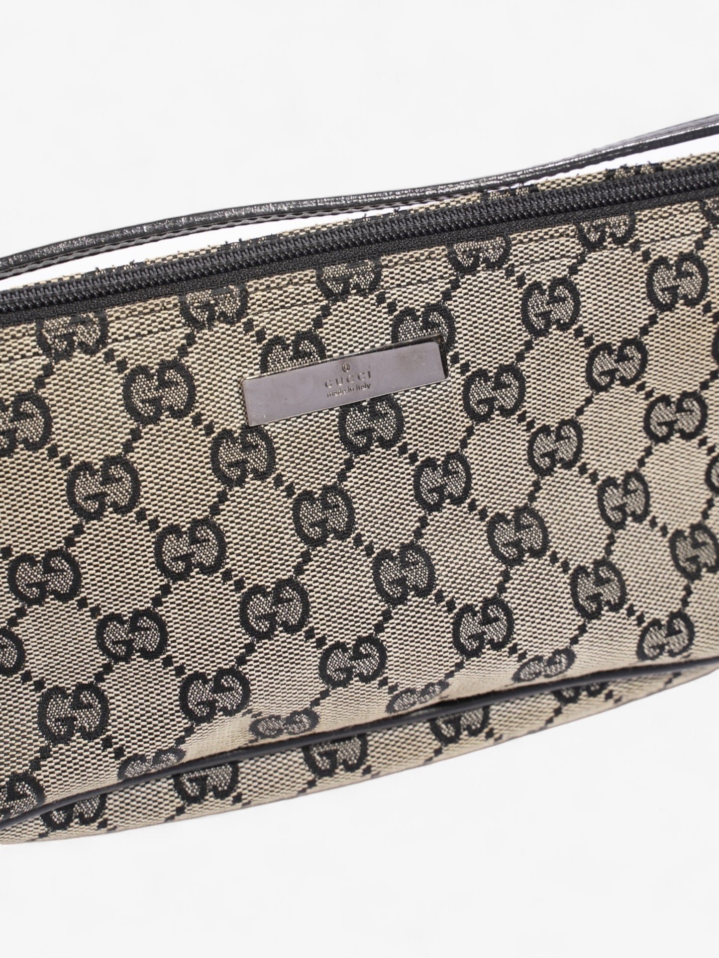 Gucci Boat Pochette GG Supreme / Black Coated Canvas