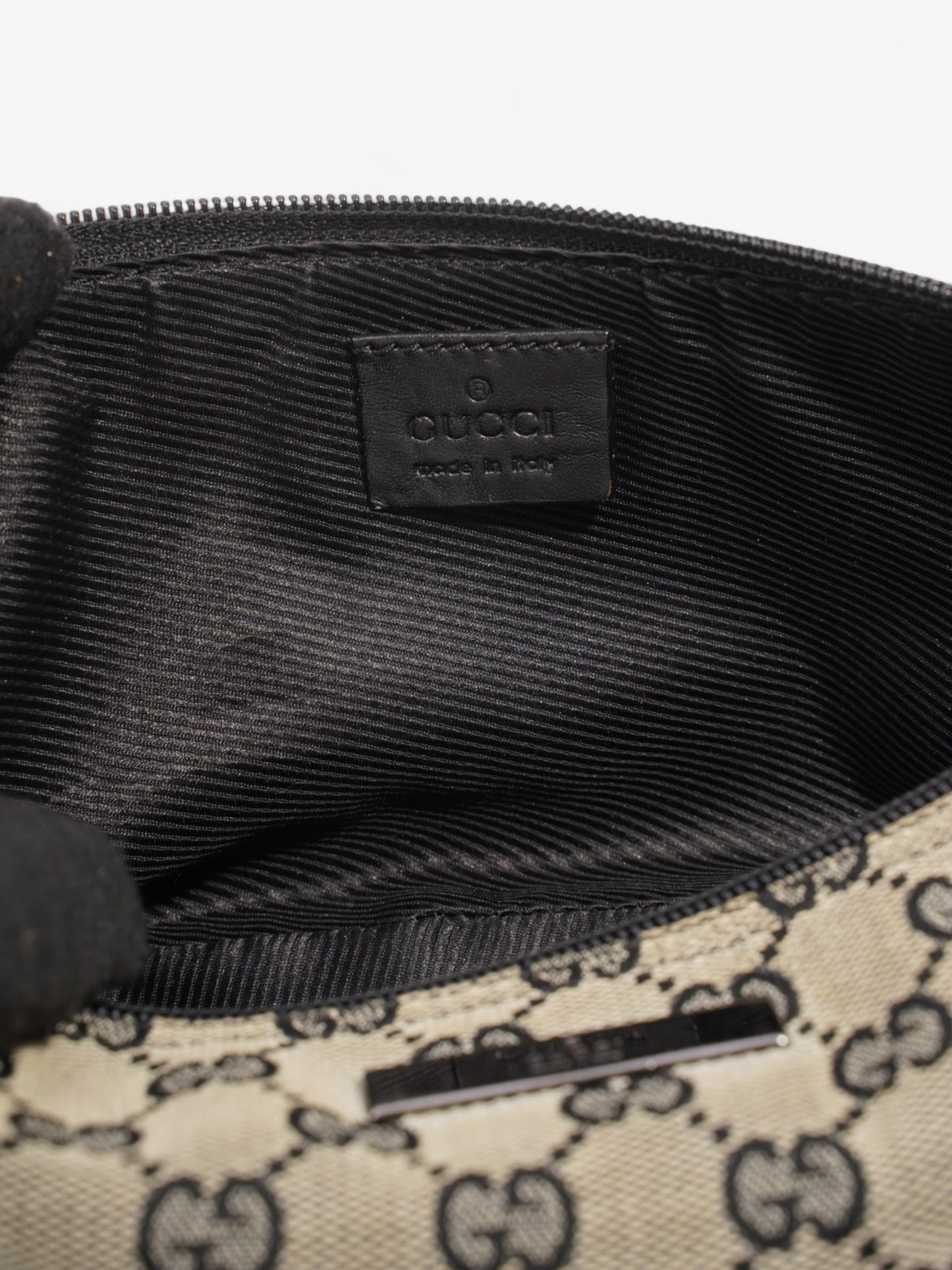 Gucci Boat Pochette GG Supreme / Black Coated Canvas