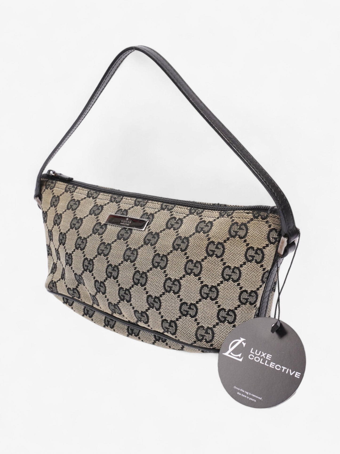 Gucci Boat Pochette GG Supreme / Black Coated Canvas