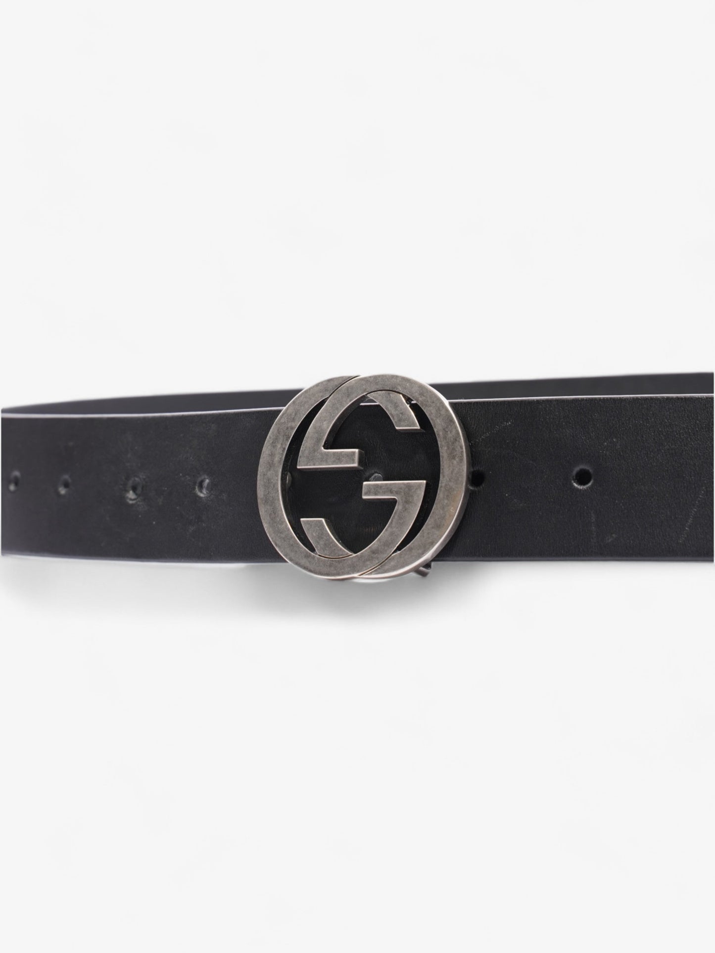 Gucci Interlocking G Belt Black Leather 105cm / 42"