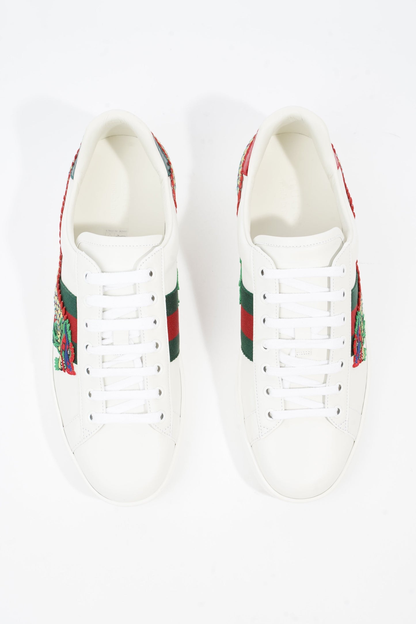 Gucci Ace Dragon White / Green / Red Leather EU 43 UK 9