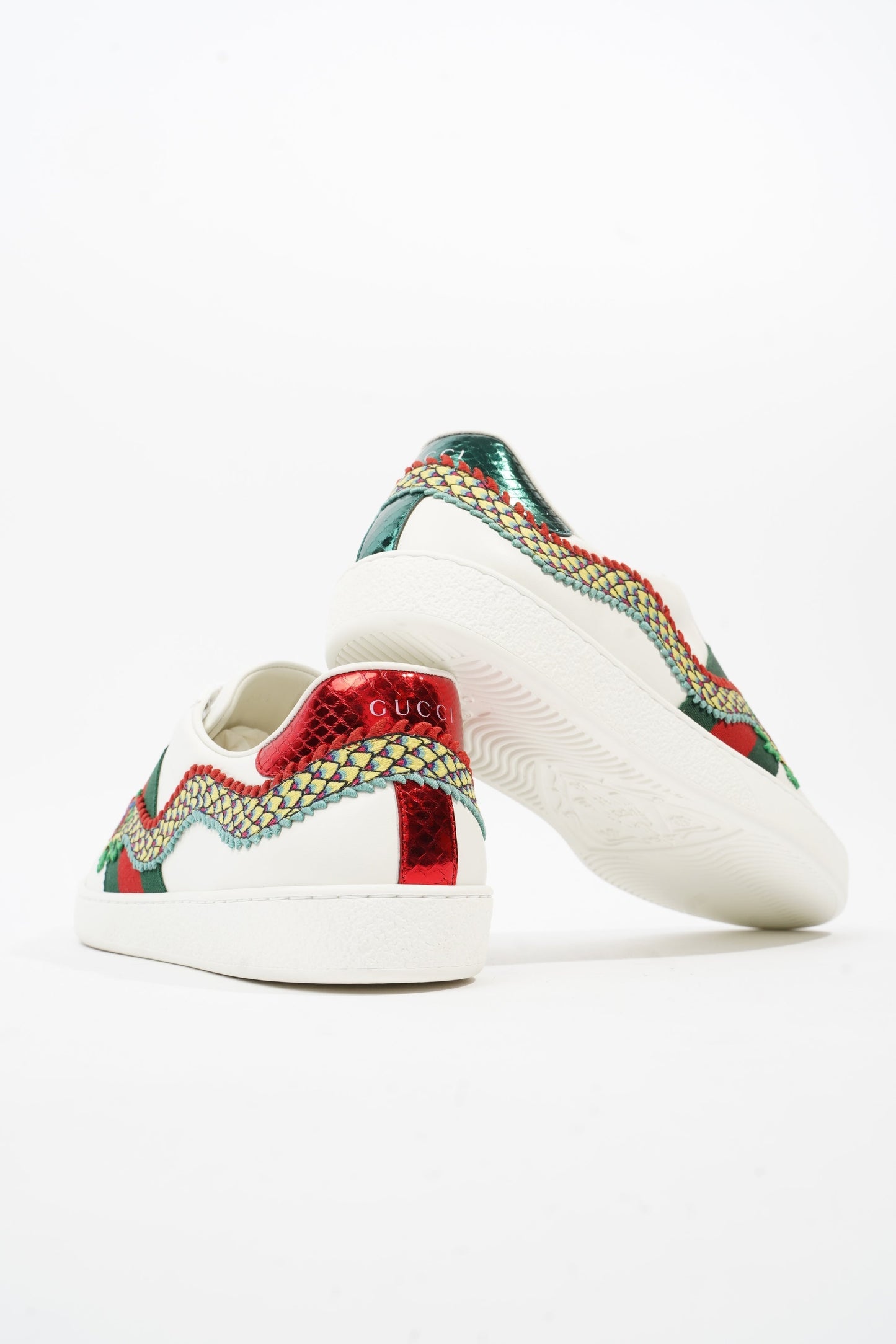 Gucci Ace Dragon White / Green / Red Leather EU 43 UK 9