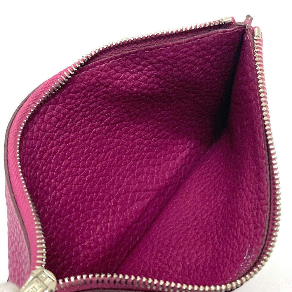 HERMES Folded wallet Taurillon Clemence Purple type Dogon GM unisex(Unisex) Used