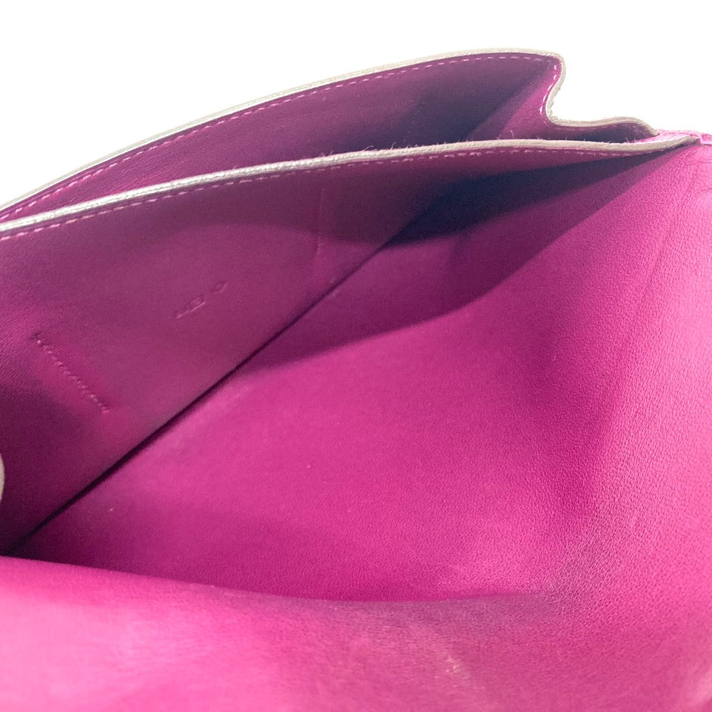 HERMES Folded wallet Taurillon Clemence Purple type Dogon GM unisex(Unisex) Used