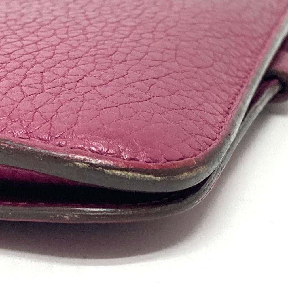 HERMES Folded wallet Taurillon Clemence Purple type Dogon GM unisex(Unisex) Used