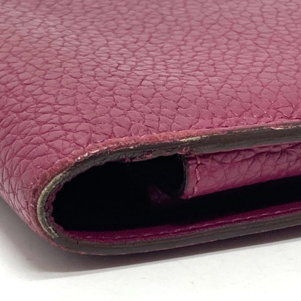 HERMES Folded wallet Taurillon Clemence Purple type Dogon GM unisex(Unisex) Used
