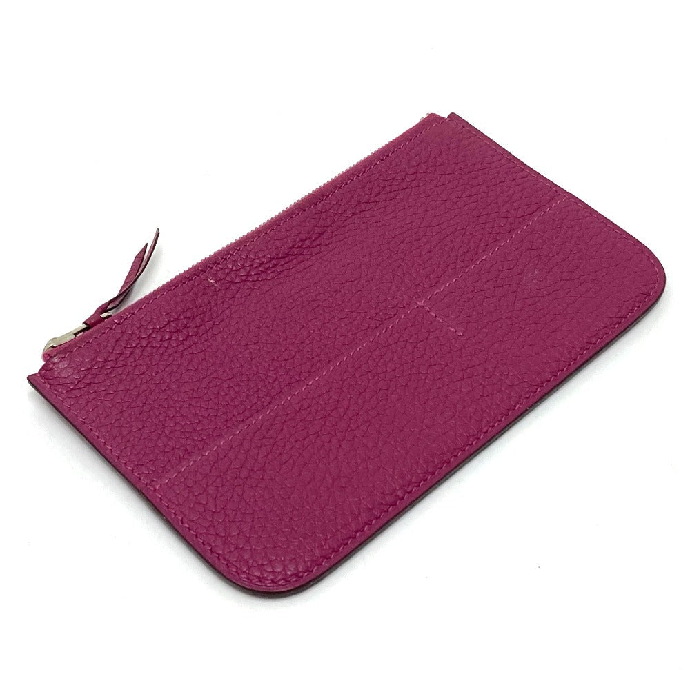 HERMES Folded wallet Taurillon Clemence Purple type Dogon GM unisex(Unisex) Used