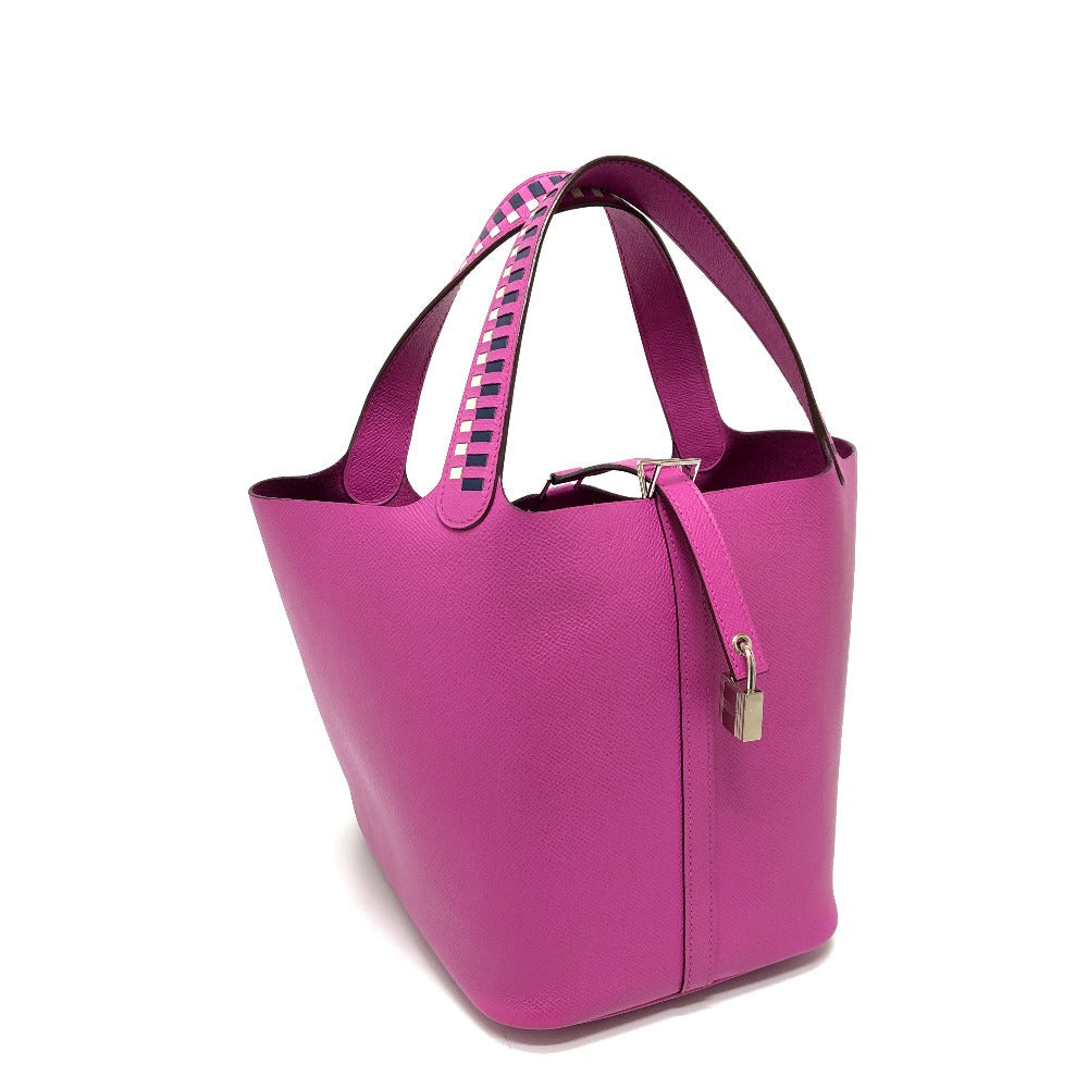HERMES Handbag Epsom Purple type Picotin Lock MM Tressage Women Used