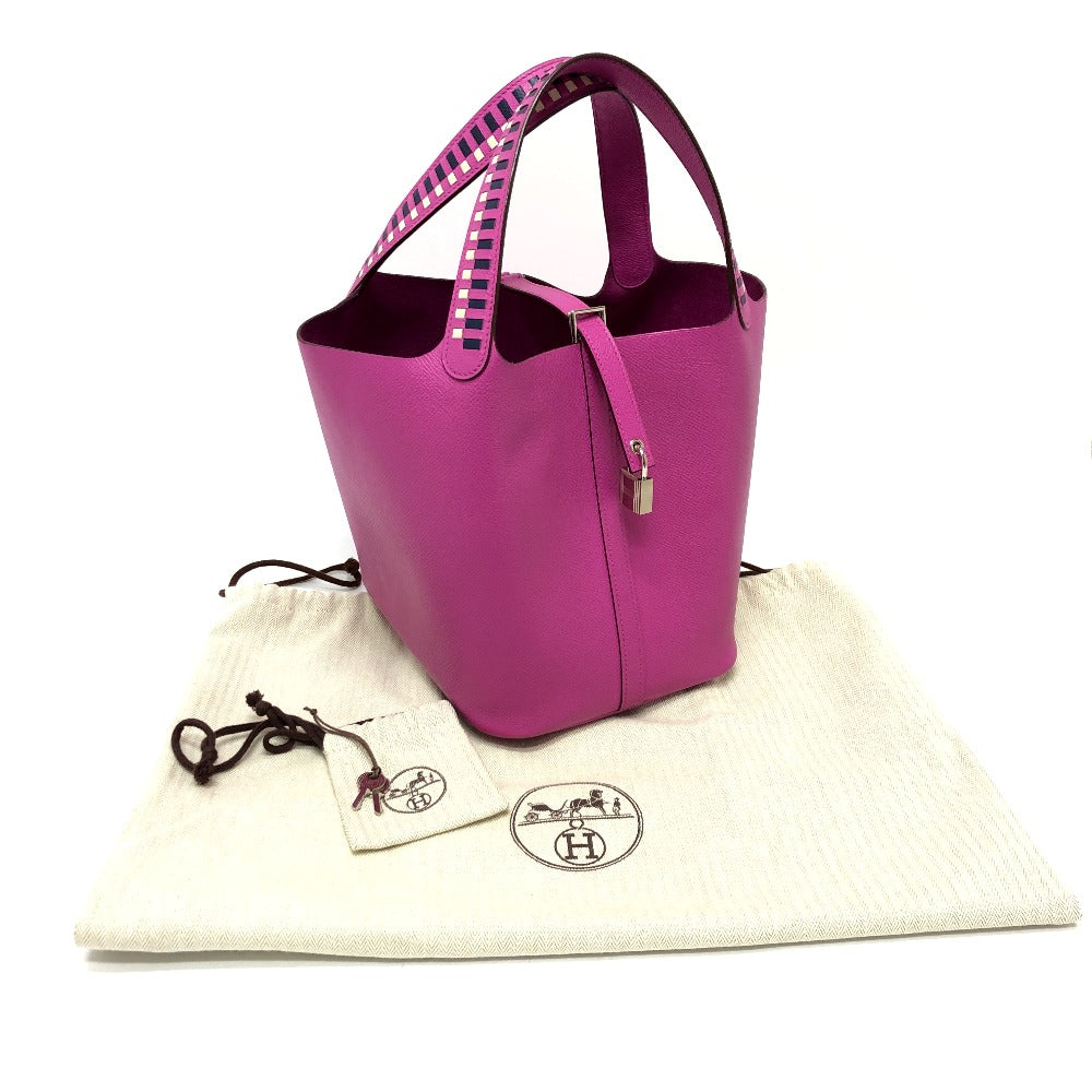 HERMES Handbag Epsom Purple type Picotin Lock MM Tressage Women Used
