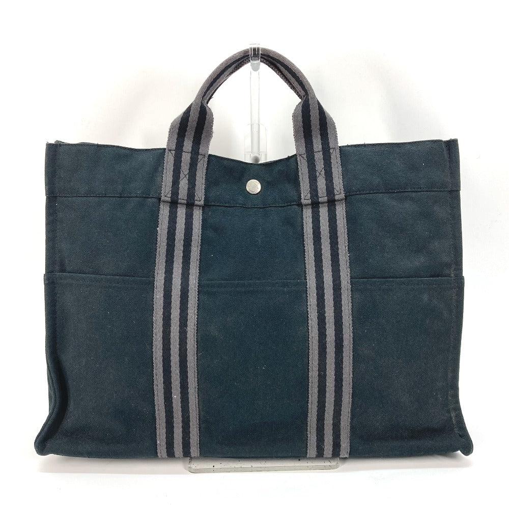 HERMES Tote Bag canvas black Fool Toe MM Women Used