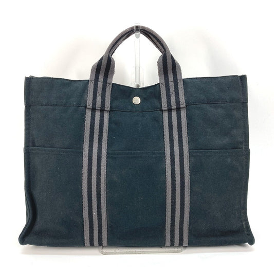 HERMES Tote Bag canvas black Fool Toe MM Women Used