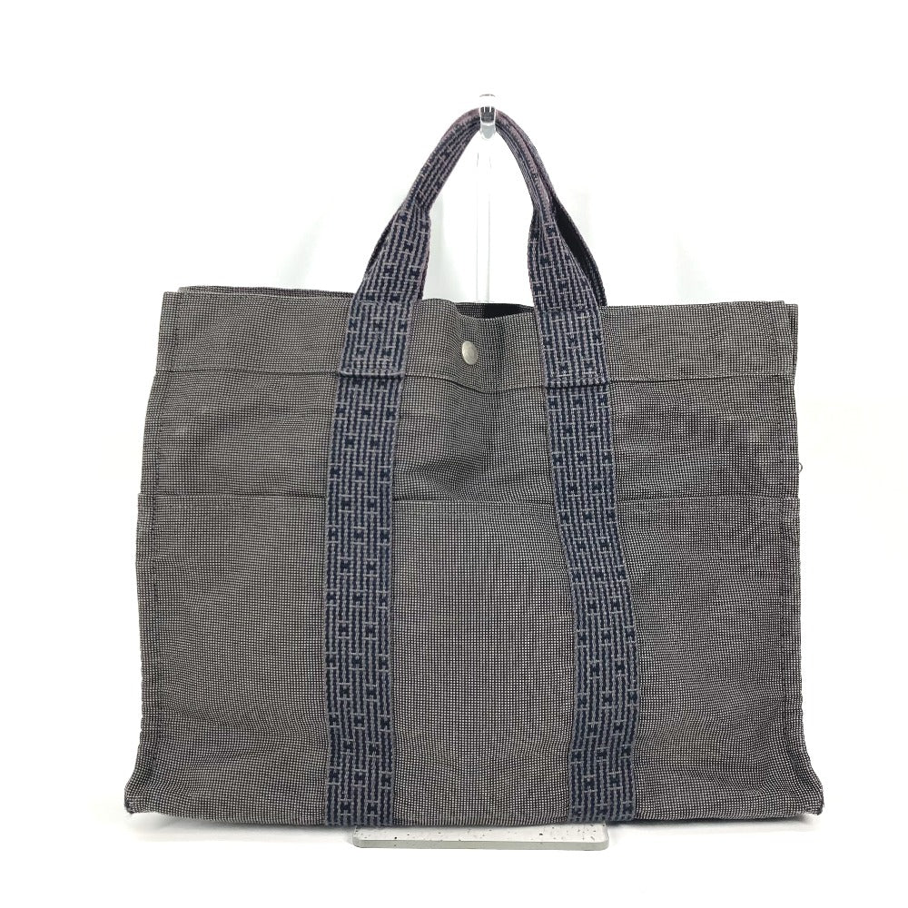 HERMES Tote Bag canvas gray Her Line MM