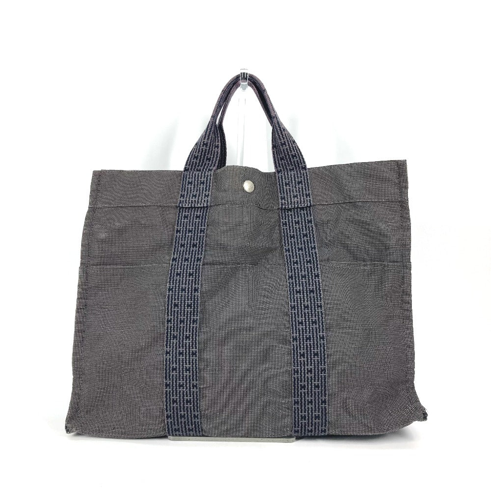 HERMES Tote Bag canvas gray Her Line MM