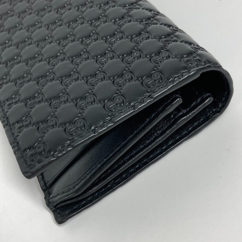 GUCCI Long Wallet Purse 544479 Sima leather black Micro Guccisima GG mens Used