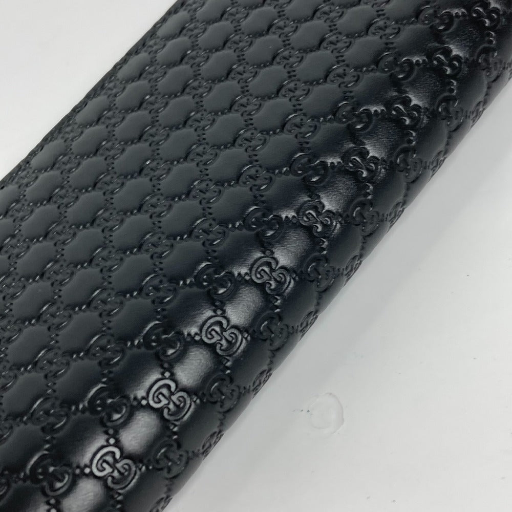 GUCCI Long Wallet Purse 544479 Sima leather black Micro Guccisima GG mens Used