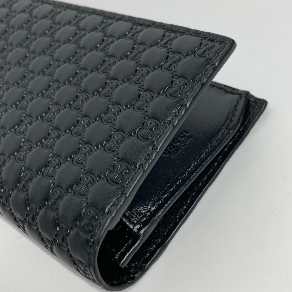 GUCCI Long Wallet Purse 544479 Sima leather black Micro Guccisima GG mens Used