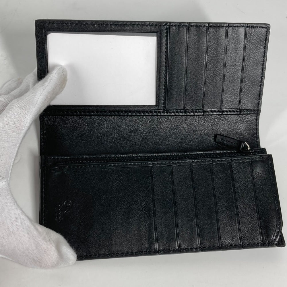 GUCCI Long Wallet Purse 544479 Sima leather black Micro Guccisima GG mens Used