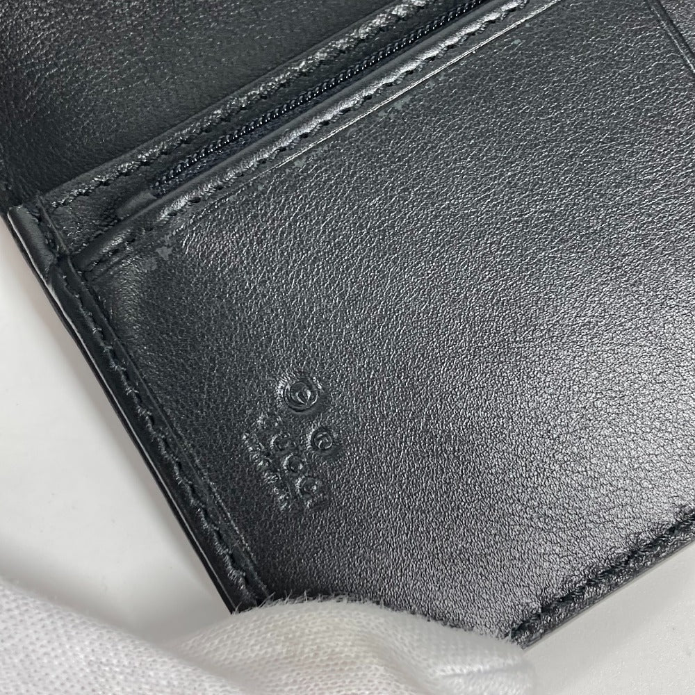 GUCCI Long Wallet Purse 544479 Sima leather black Micro Guccisima GG mens Used