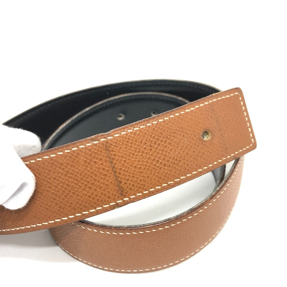 HERMES belt Boxcalf, Epsom Brown Punching H logo Women 65 Used