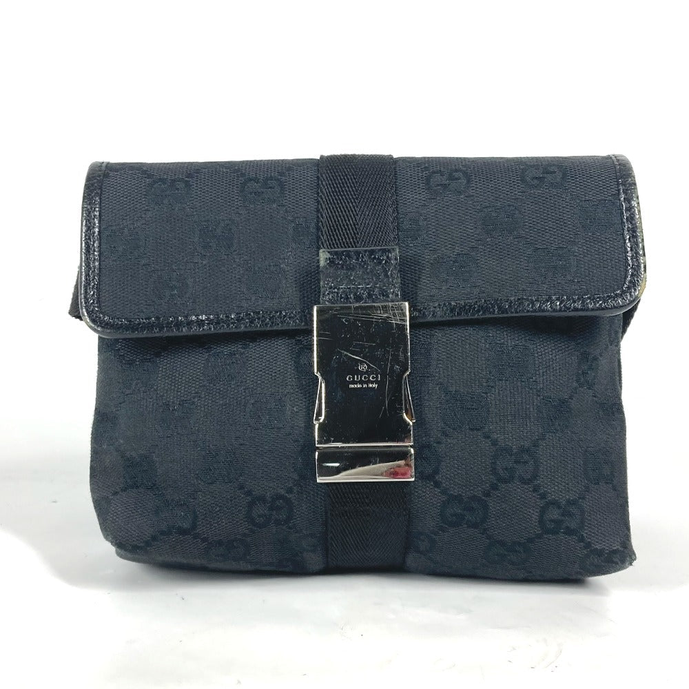 GUCCI Sling bag 131236 GG canvas / leather black cross GG