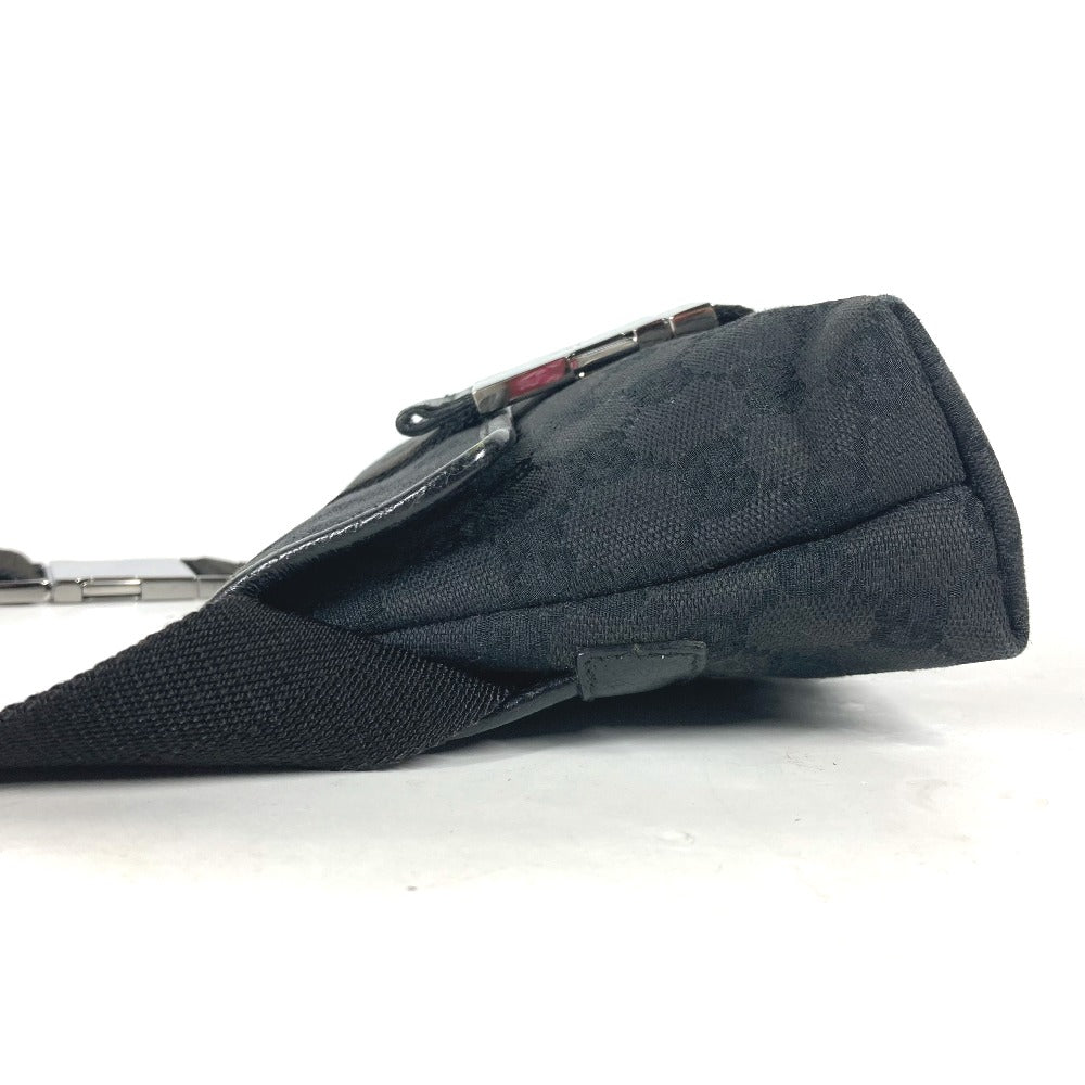 GUCCI Sling bag 131236 GG canvas / leather black cross GG