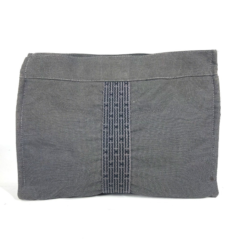 HERMES Clutch bag canvas gray Her Line Pouch MM Women Used