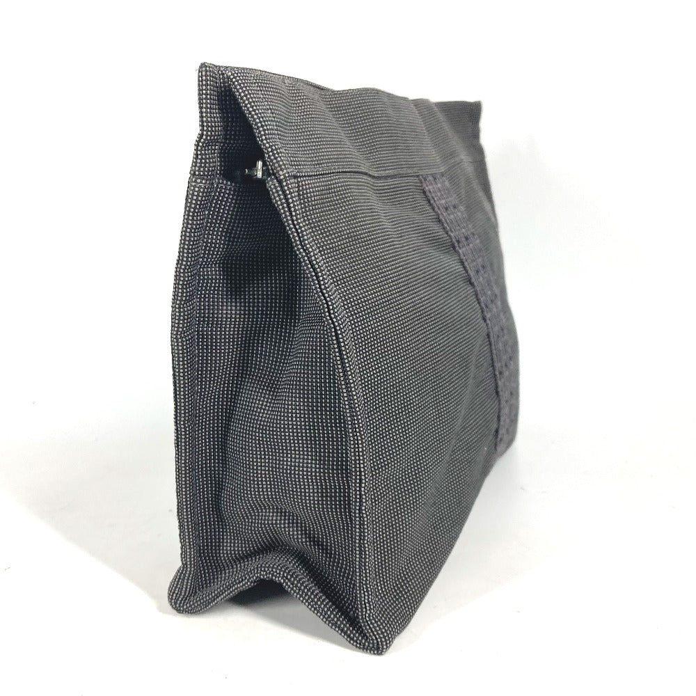 HERMES Clutch bag canvas gray Her Line Pouch MM Women Used