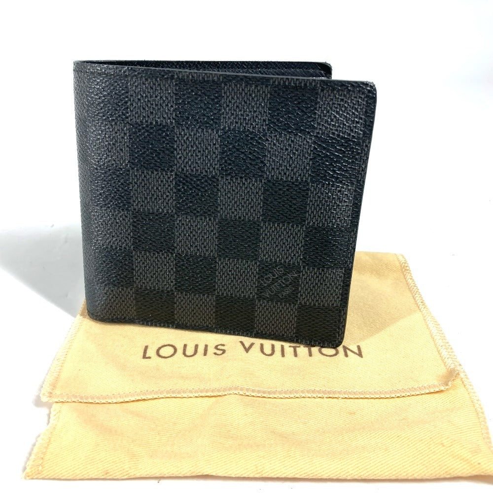 LOUIS VUITTON Folded wallet N62664 Damier Grafitto Canvas black Damier Grafitte Portefeuille Marco unisex(Unisex) Used