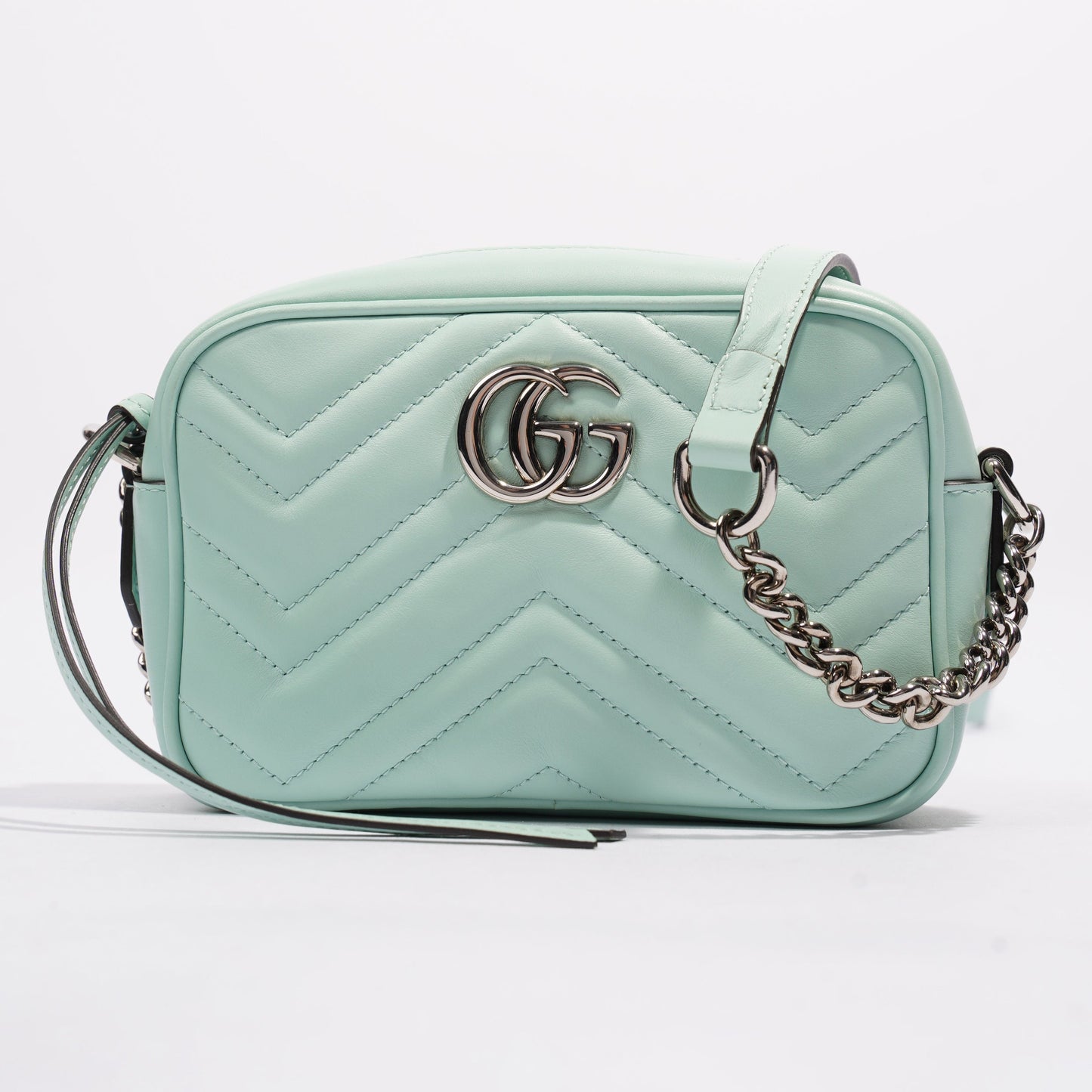 Gucci GG Marmont Mint Green Matelasse Leather Mini