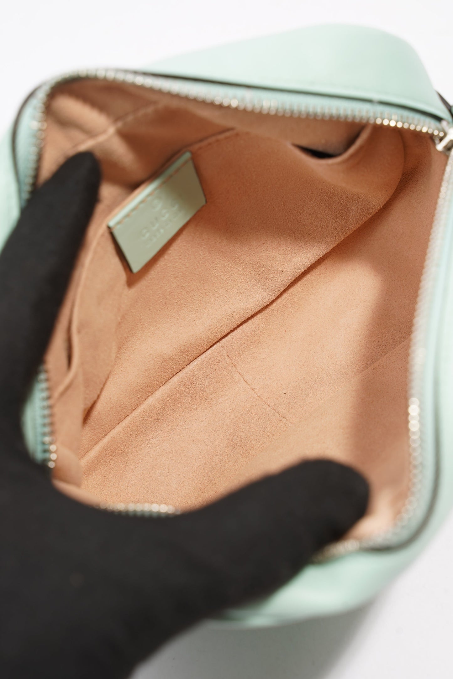 Gucci GG Marmont Mint Green Matelasse Leather Mini