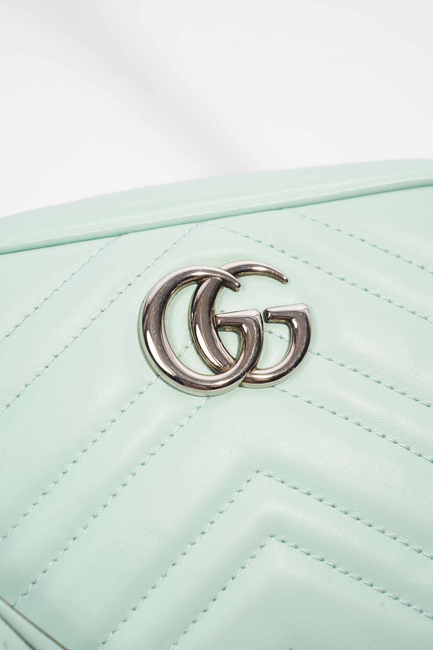 Gucci GG Marmont Mint Green Matelasse Leather Mini