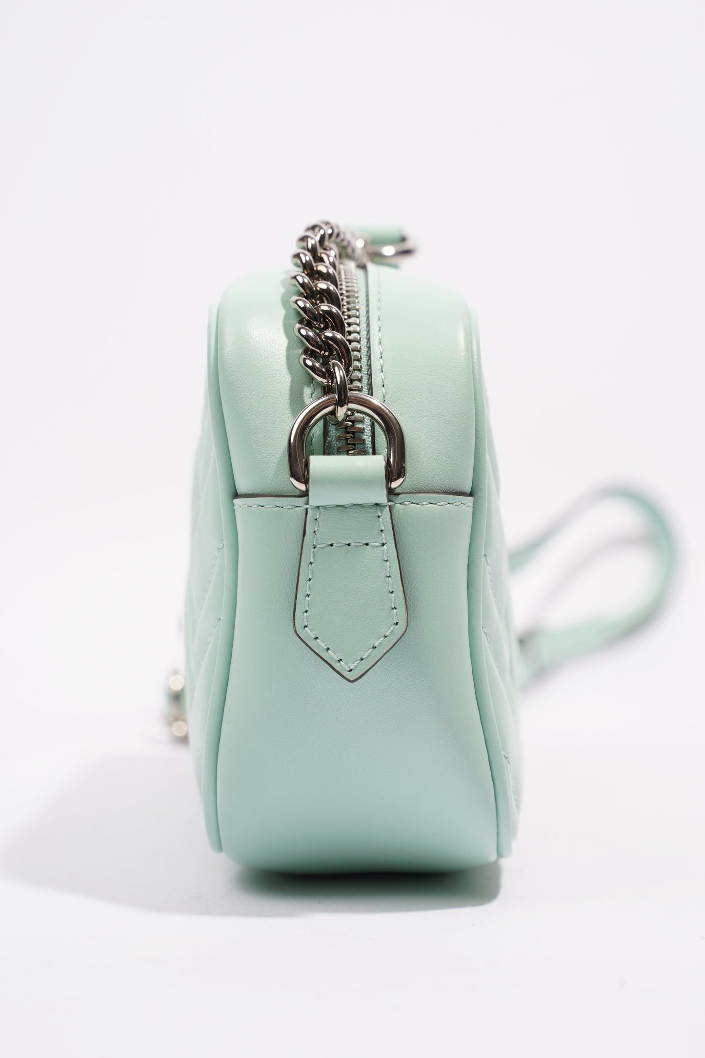Gucci GG Marmont Mint Green Matelasse Leather Mini