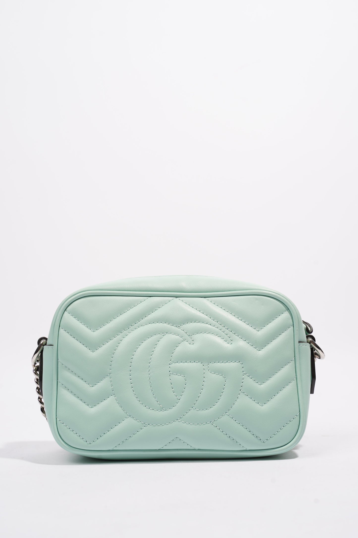 Gucci GG Marmont Mint Green Matelasse Leather Mini