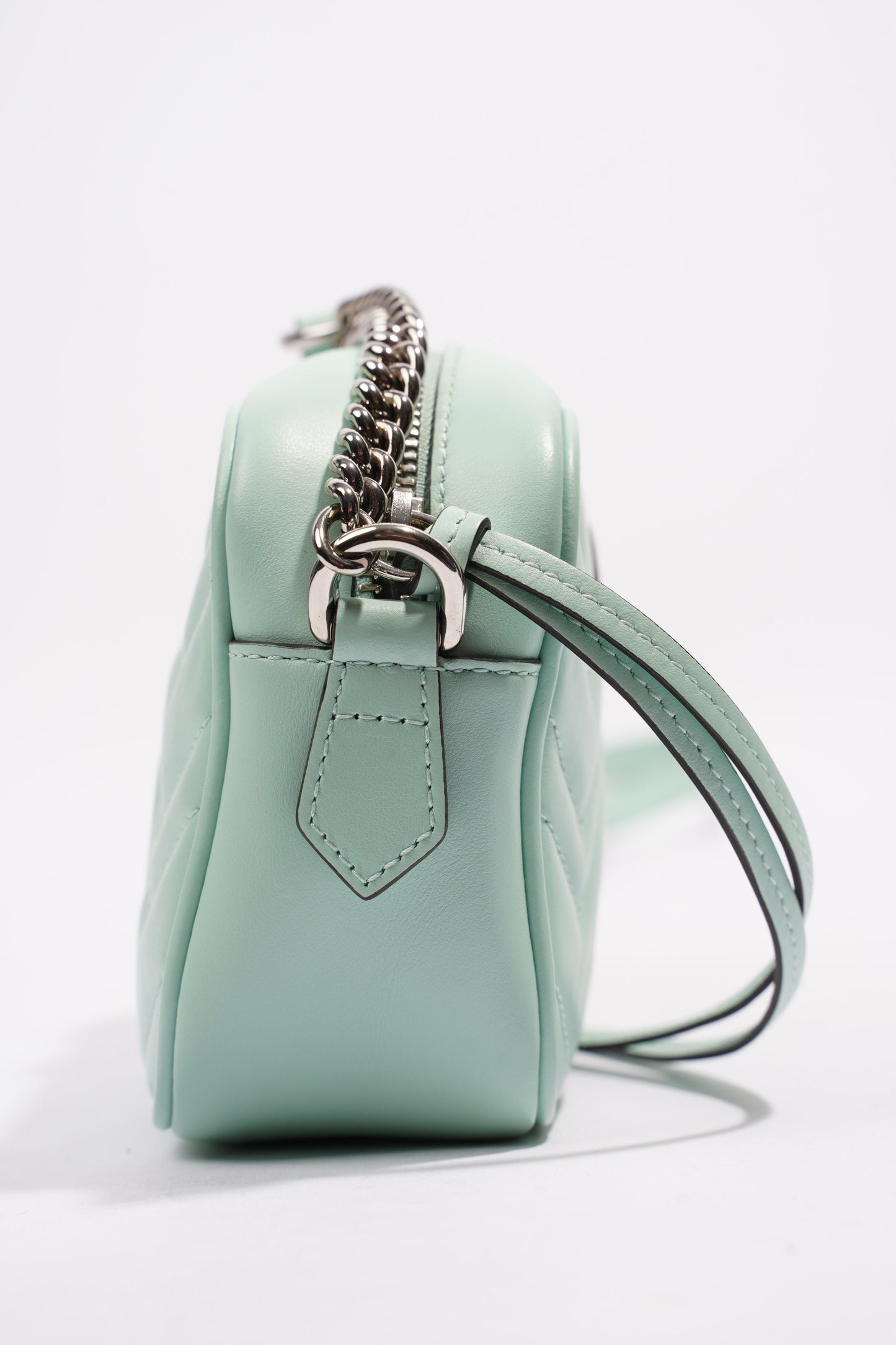 Gucci GG Marmont Mint Green Matelasse Leather Mini