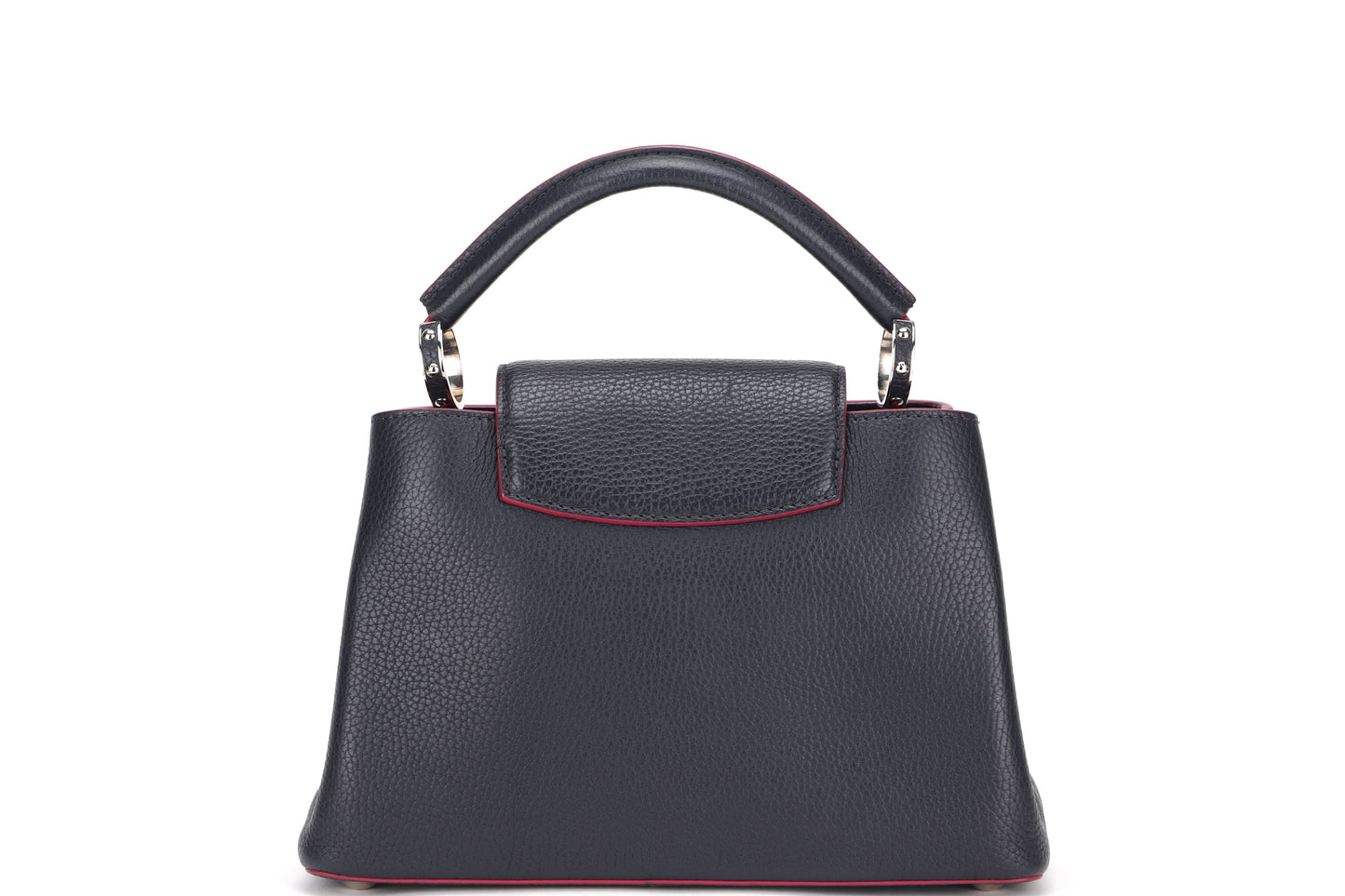 LOUIS VUITTON CAPUCINS BB (AR1105) MARINE ROUGE COLOR TAURILLON LEATHER SILVER HARDWARE, WITH STRAP & DUST COVER
