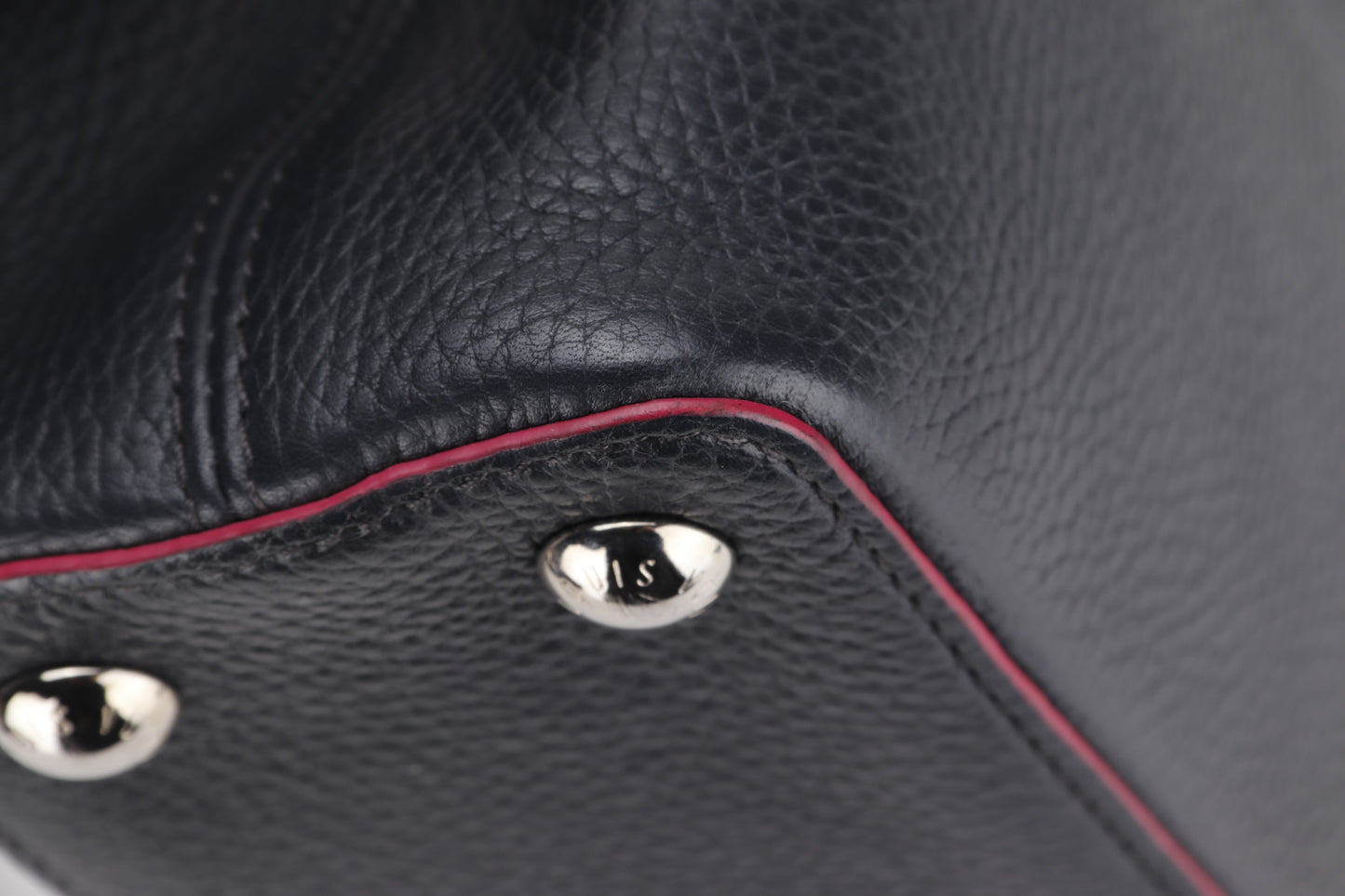 LOUIS VUITTON CAPUCINS BB (AR1105) MARINE ROUGE COLOR TAURILLON LEATHER SILVER HARDWARE, WITH STRAP & DUST COVER