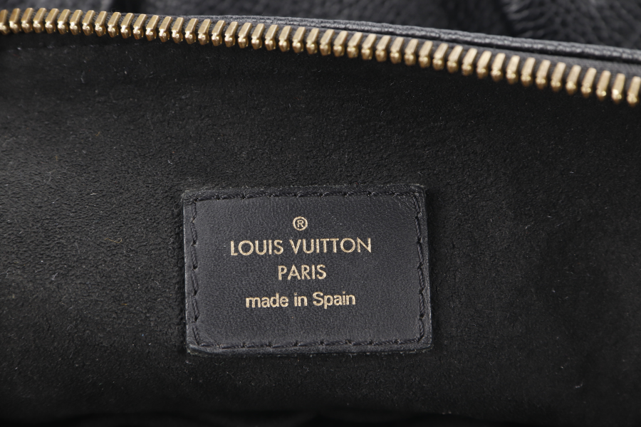 LOUIS VUITTON "V" TOTE MM (M44421) BLACK EMPREINTE LEATHER GOLD HARDWARE WITH STRAP