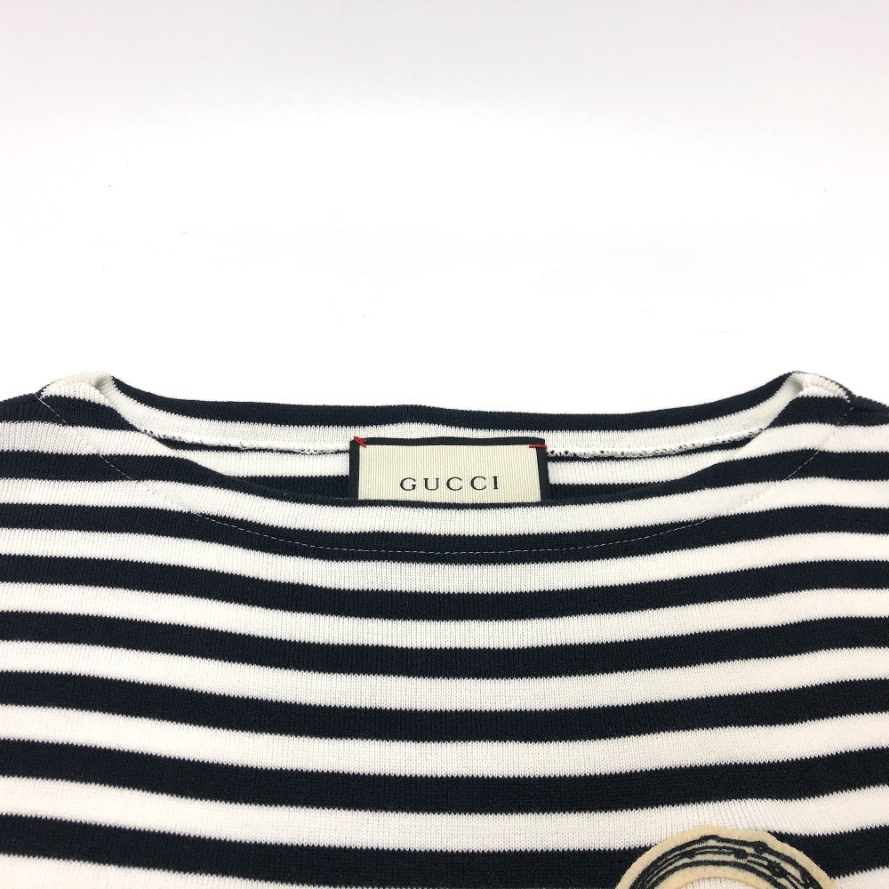 GUCCI sweat 461177 cotton White x black tops Border octopus motif XS