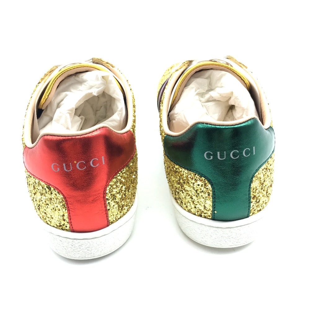 GUCCI sneakers 475610 Glitter Canvas , Sequins Gold type Sherry line 36.5