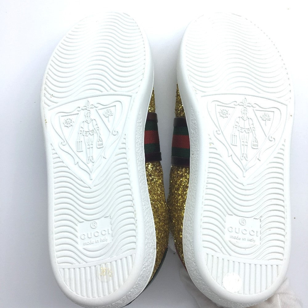 GUCCI sneakers 475610 Glitter Canvas , Sequins Gold type Sherry line 36.5