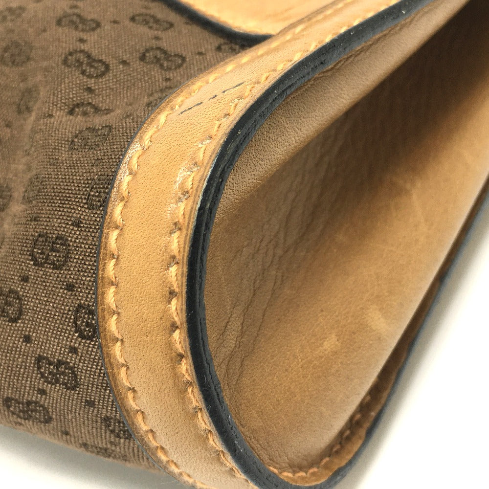GUCCI Shoulder Bag 067 GG canvas / leather Brown Micro GG Old Gucci Women Used