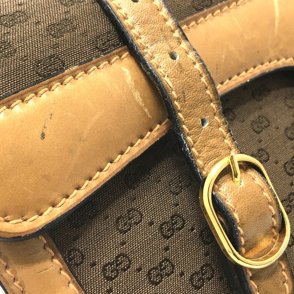 GUCCI Shoulder Bag 067 GG canvas / leather Brown Micro GG Old Gucci Women Used