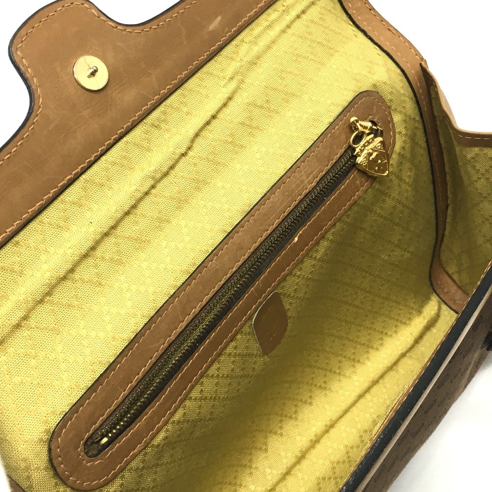 GUCCI Shoulder Bag 067 GG canvas / leather Brown Micro GG Old Gucci Women Used