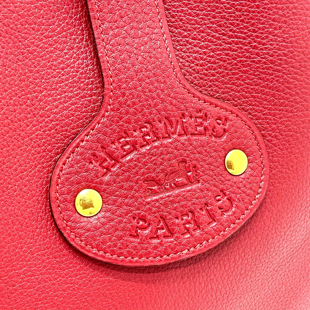 HERMES Shoulder Bag Taurillon Clemence Red Rodeo