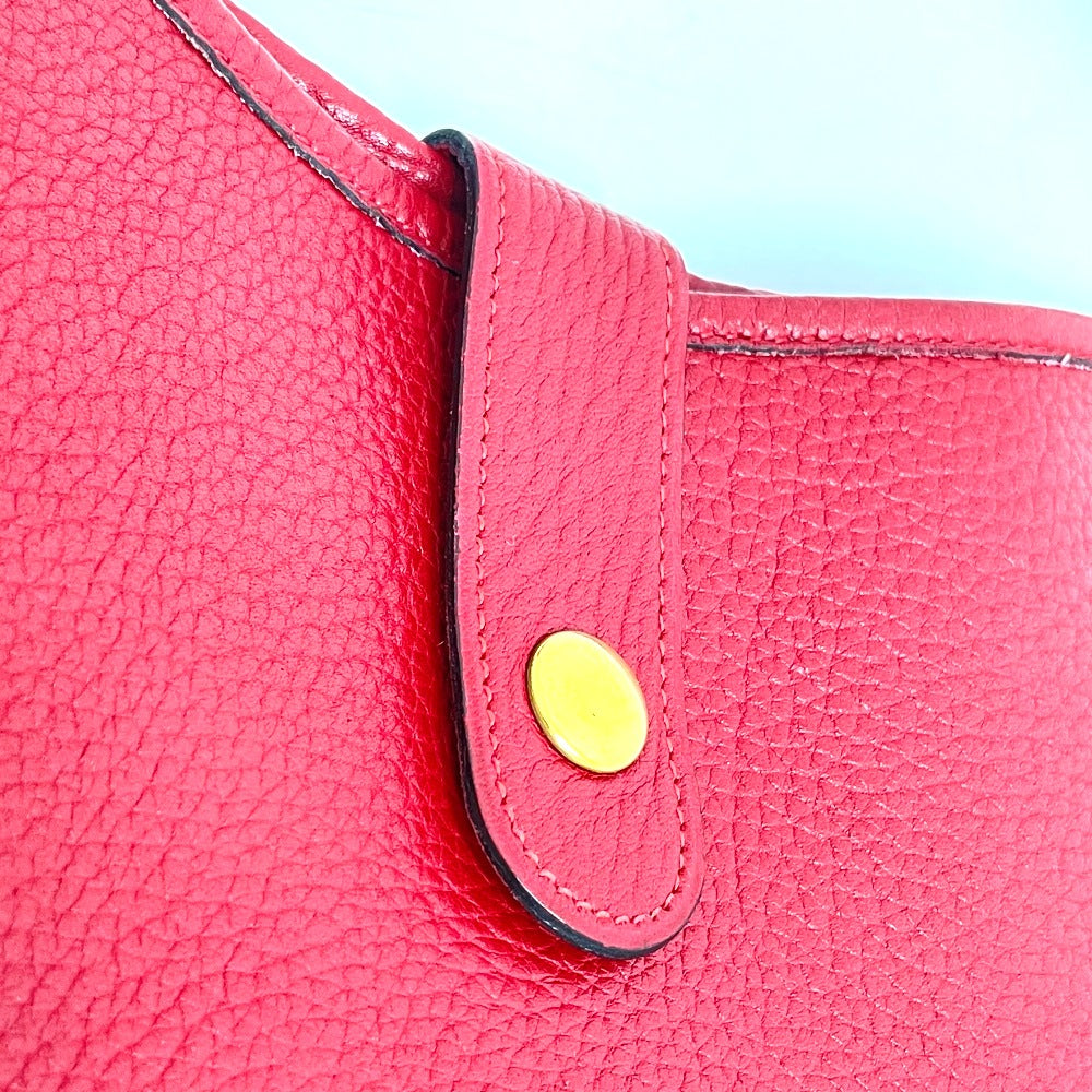 HERMES Shoulder Bag Taurillon Clemence Red Rodeo