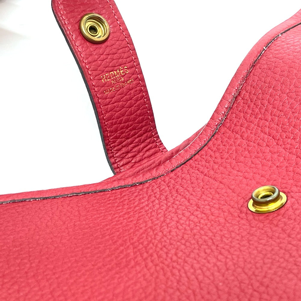 HERMES Shoulder Bag Taurillon Clemence Red Rodeo