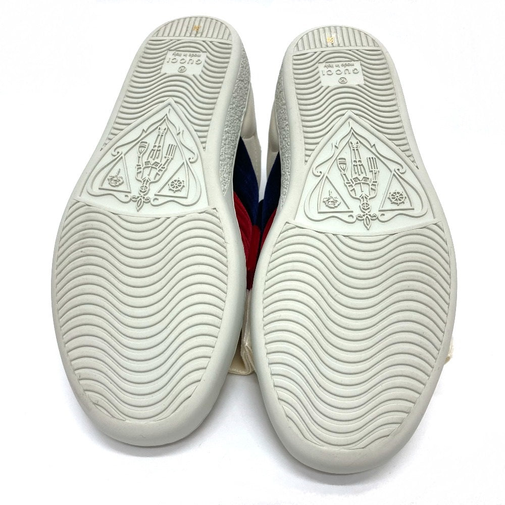 GUCCI sneakers 524989 Leather, Velour White x red x blue ribbon Bee bee 34